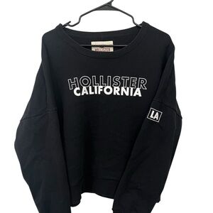 Hollister California Black Cropped Sweatshirt LA Patch